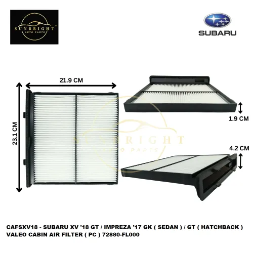 CAFSXV18 - SUBARU XV '18 GT / IMPREZA '17 GK ( SEDAN ) / GT ( HATCHBACK ) VALEO CABIN AIR FILTER ( PC ) 72880-FL000