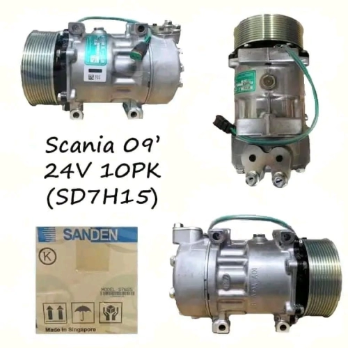 Sanden A/C Compressor [Scania 09' 24V 10PK (SD7H150]