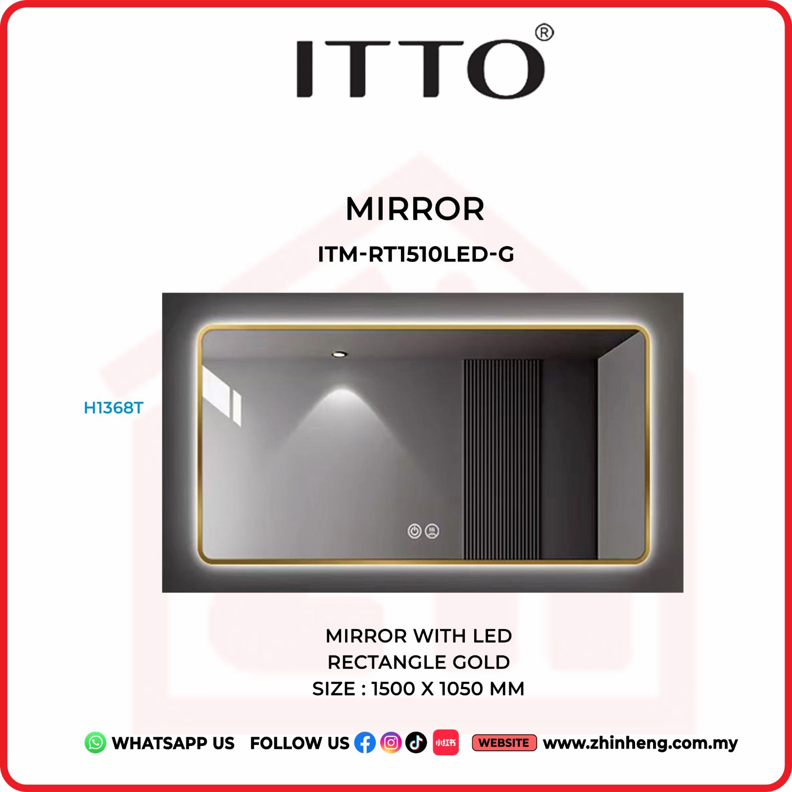 ​​​​​​​ITTO MIRROR WITH LED ITM-RT1510LED-G