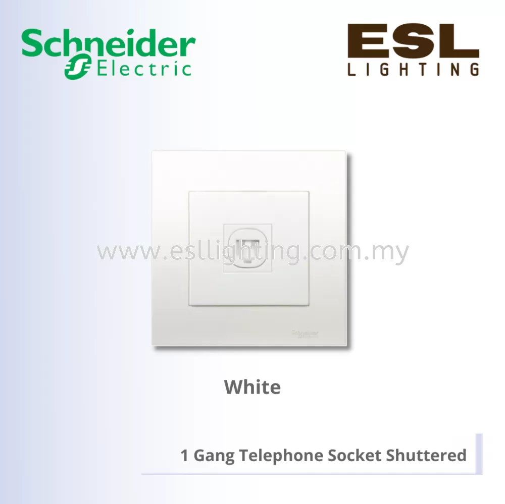 SCHNEIDER Vivace 1 Gang Telephone Socket Shuttered - KB31TS_WE KB31TS_AS_G11