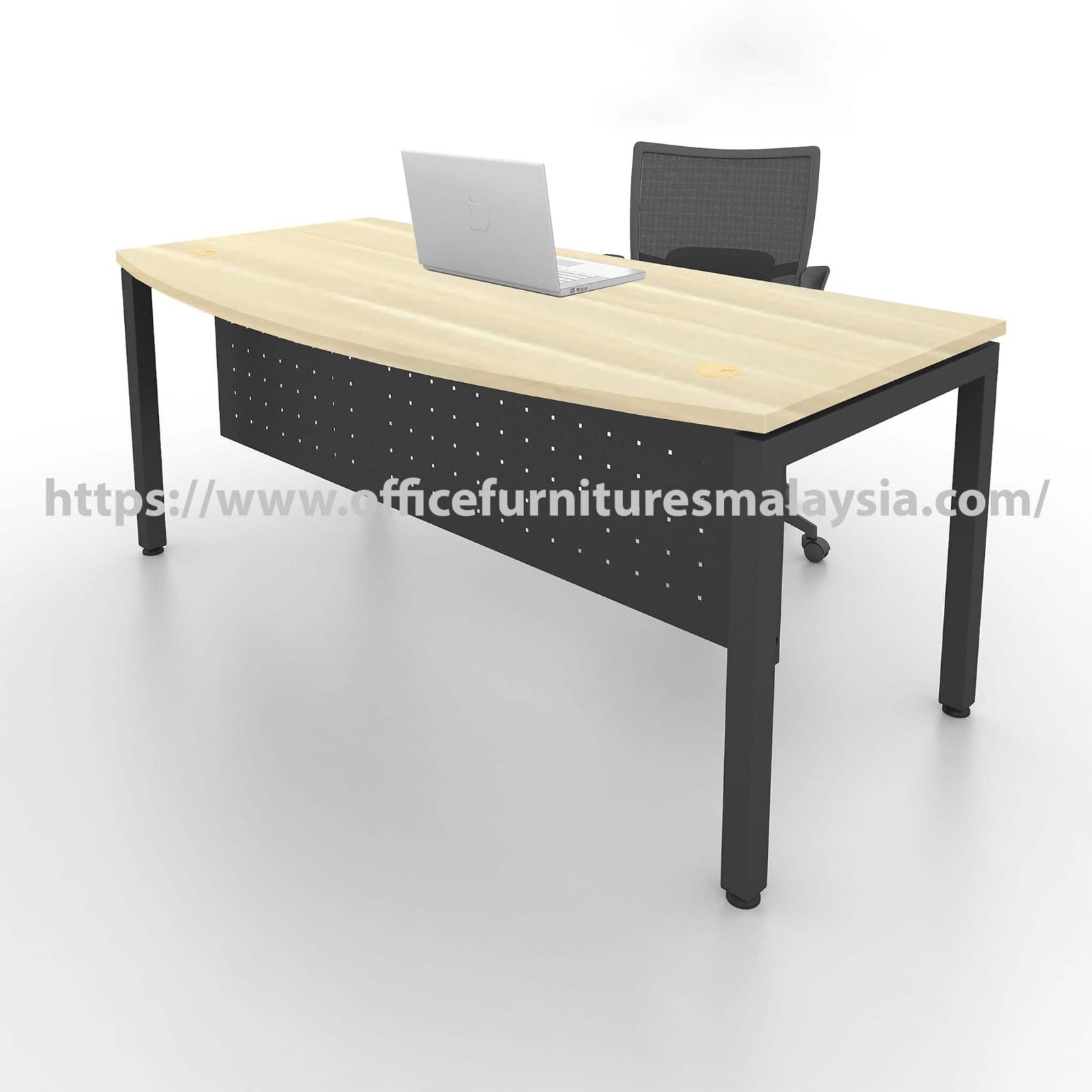 6 ft Altruistic D Shaped Director Table with Dark Grey Leg OFSMB108AD