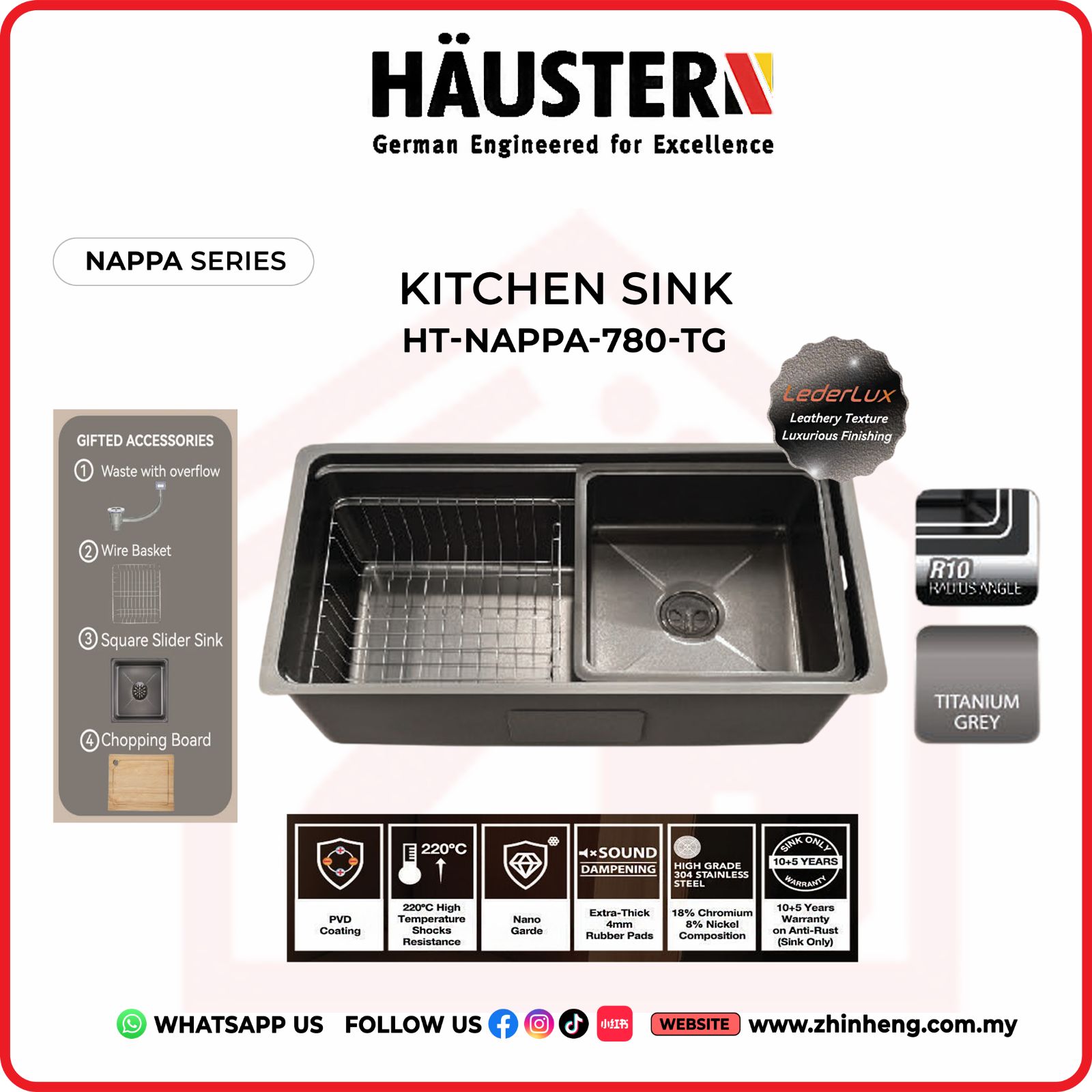 HAUSTERN NAPPA KITCHEN SINK HT-NAPPA-780-TG