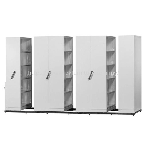 MOBILE COMPACTOR - PK-HPMC-61-G1 - 6 X 1 BAY DEPTH HAND PUSH MOBILE COMPACTOR CW 4PCS ADJUSTABLE SHELF