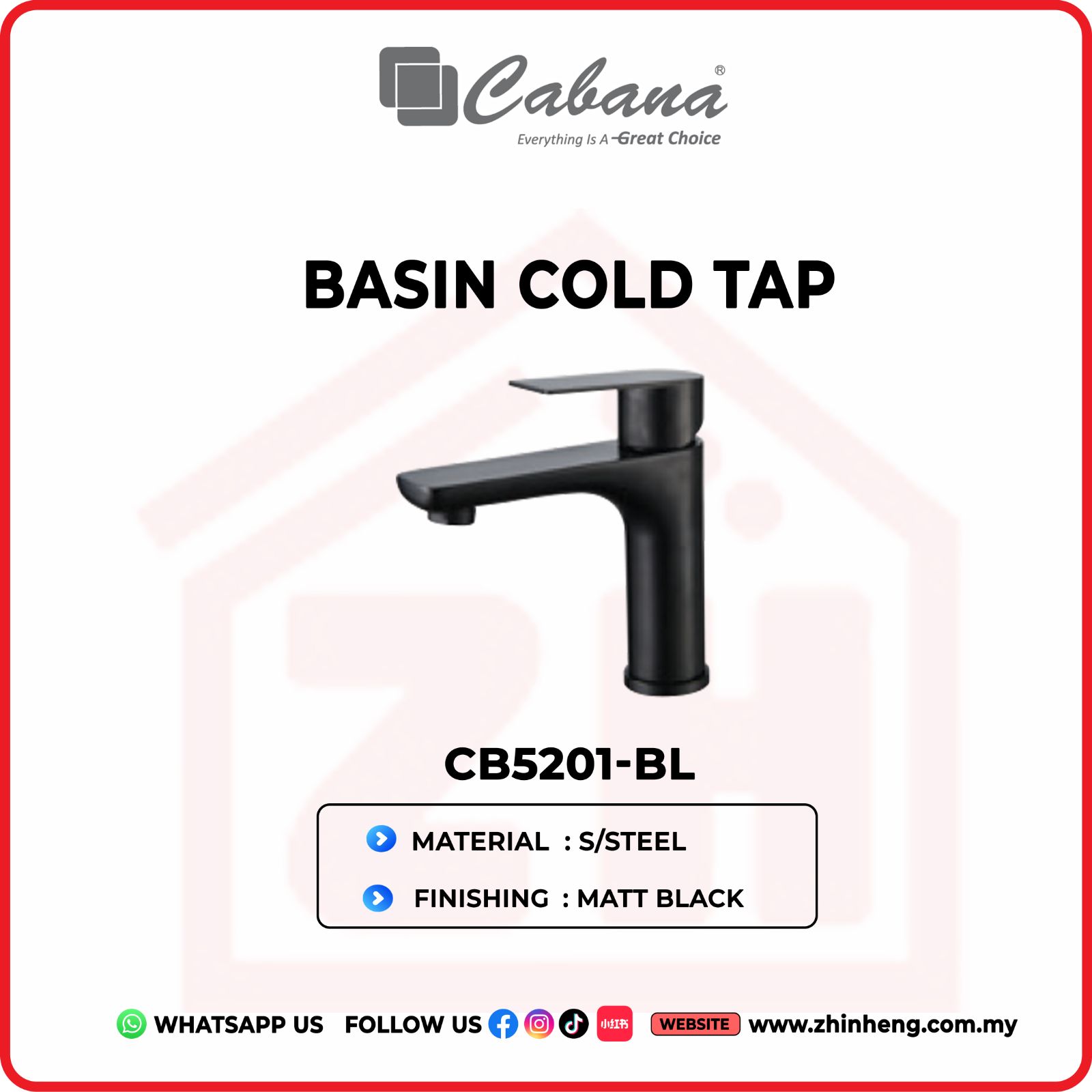 CABANA BASIN COLD TAP CB5201-BL