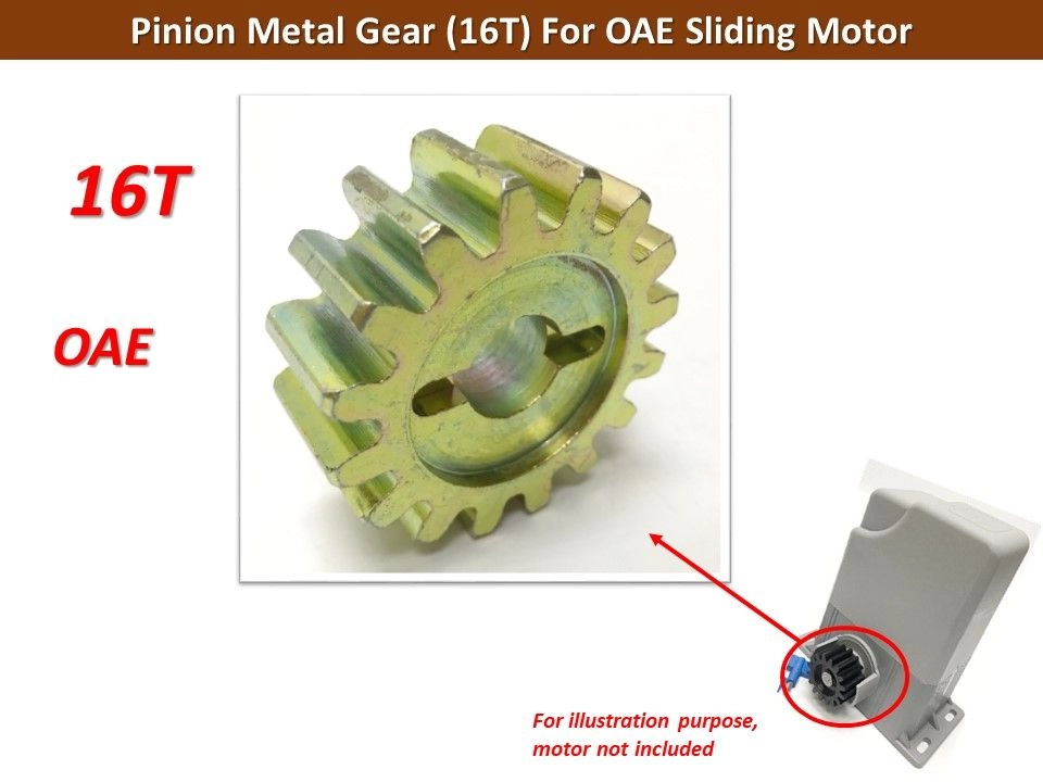 Pinion Metal Gear 16T For Autogate Sliding Motor - OAE 