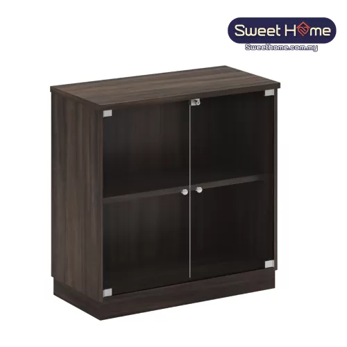 Acadia Swinging Glass Door Low Cabinet | Office Furniture Penang