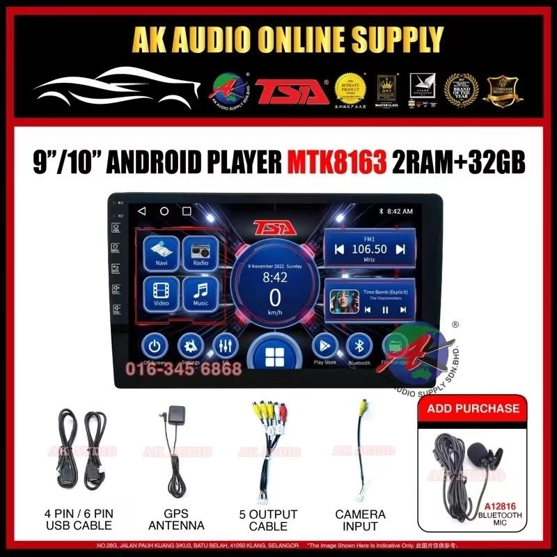 [ MTK 2+32GB ] TSA Perodua Axia 2023 Android 10'' inch Car Player Monitor