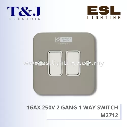 T&J METALCLAD SERIES 16AX 250V 2 GANG 1 WAY SWITCH - M2712