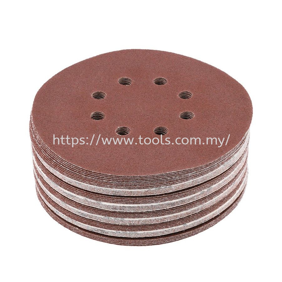 YT-834594 Abrasive Disc With Hook Fastener 8 Holes P100 150mm 50 Pcs