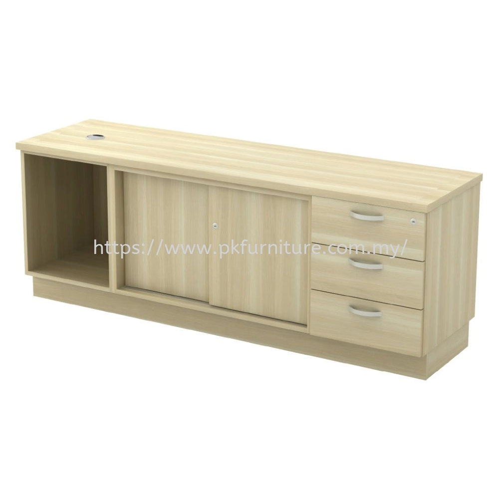 Storage Series - SC-YOSP-1636 - Open Shelf + Sliding Door + Fixed Pedestal 3D 