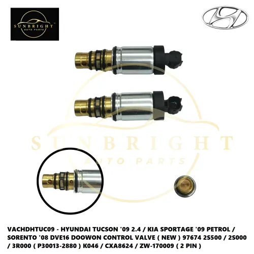 VACHDHTUC09 - HYUNDAI TUCSON '09 2.4 / KIA SPORTAGE '09 PETROL / SORENTO '08 DVE16 DOOWON CONTROL VALVE ( NEW ) 97674 2S500 / 2S000 / 3R000 ( P30013-2880 ) K046 / CXA8624 / ZW-170009 ( 2 PIN )