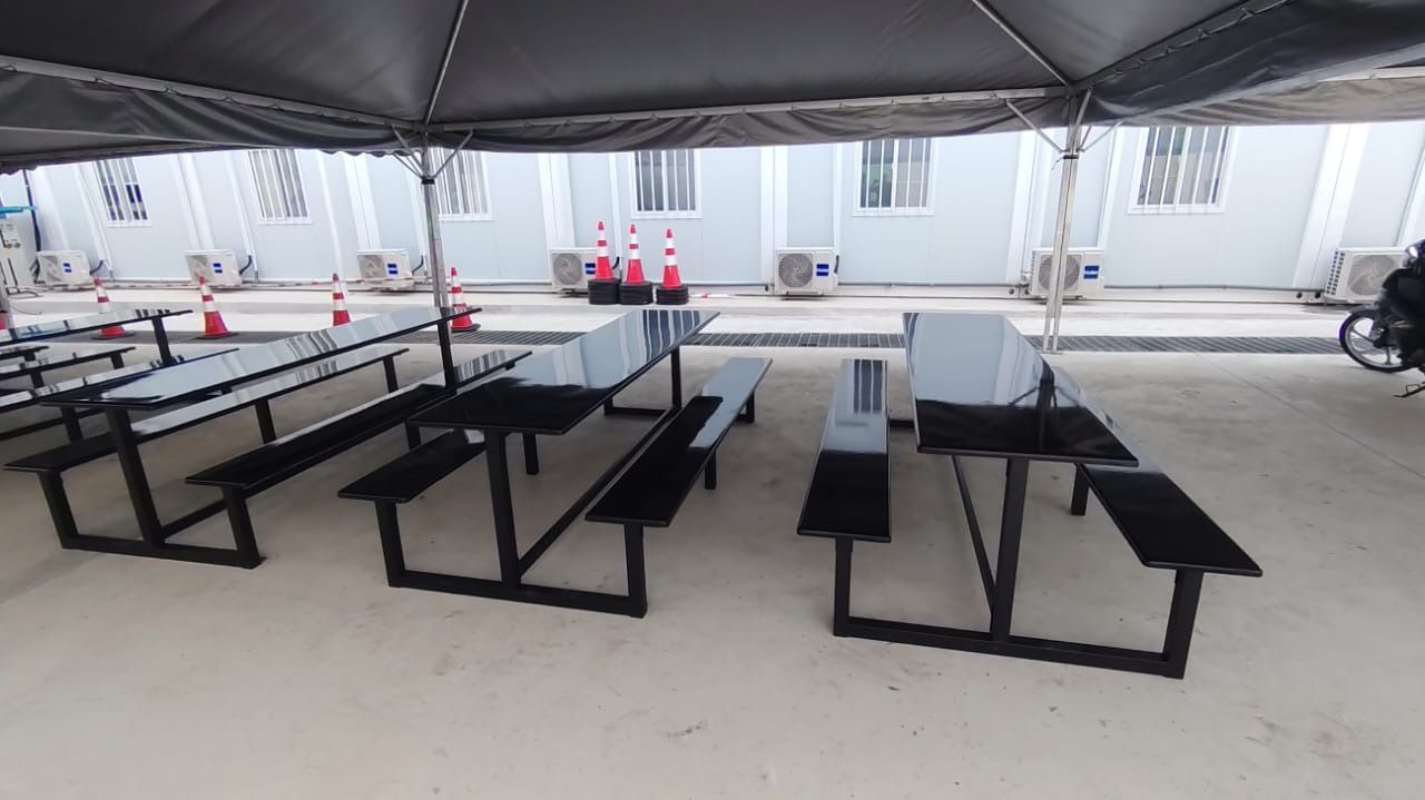 8 Seater Fibreglass Canteen Table Set | Heavy Duty Canteen Table & Bench Supplier Malaysia | Factory Canteen Table & Bench | Hostel Dining Furniture | Industrial Canteen Set Malaysia | Penang, Batu Kawan, Kulim Hi Tech, Lunas, Butterworth, Georgetown,Bayan Lepas, KL, Puchong