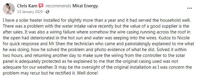 Residential Solar Water Heater  & Mirai Energy Sdn Bhd