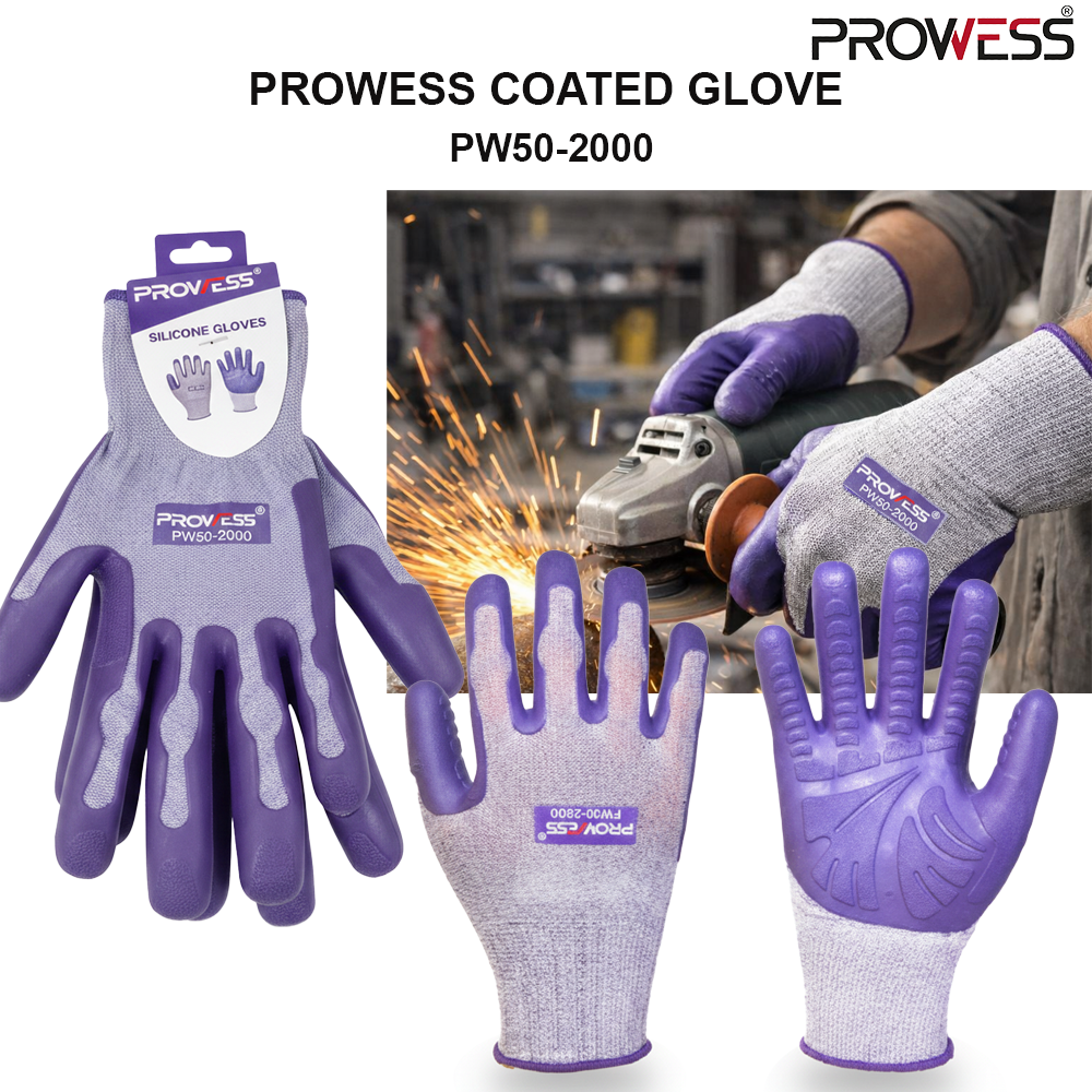 PROWESS COATED GLOVE | INDUSTRIAL SAFETY WORK GLOVES | DURABLE GRIP HAND PROTECTION ( PW50-2000 )