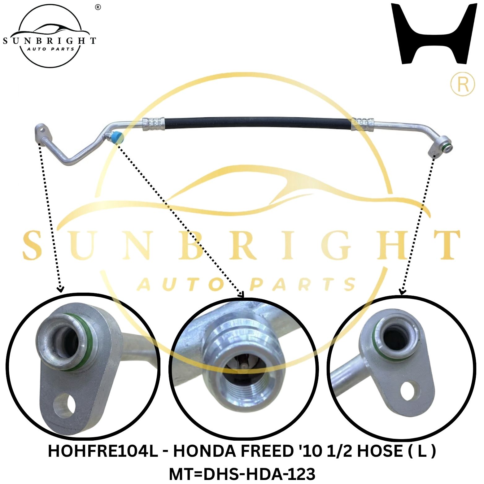 HOHFRE104L - HONDA FREED '10 1/2 HOSE ( L ) MT=DHS-HDA-123
