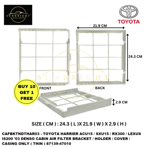 CAFBKTNDTHAR03 - TOYOTA HARRIER ACU15 / SXU15 / RX300 / LEXUS IS200 '03 DENSO CABIN AIR FILTER BRACKET / HOLDER / COVER / CASING ONLY ( THIN ) 87139-47010 ( BUY 10 FREE 1 )