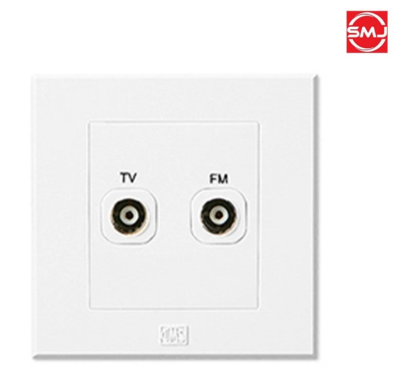 UMS TV882 2 Gang TV/ FM Coaxial Socket (SIRIM Approved)