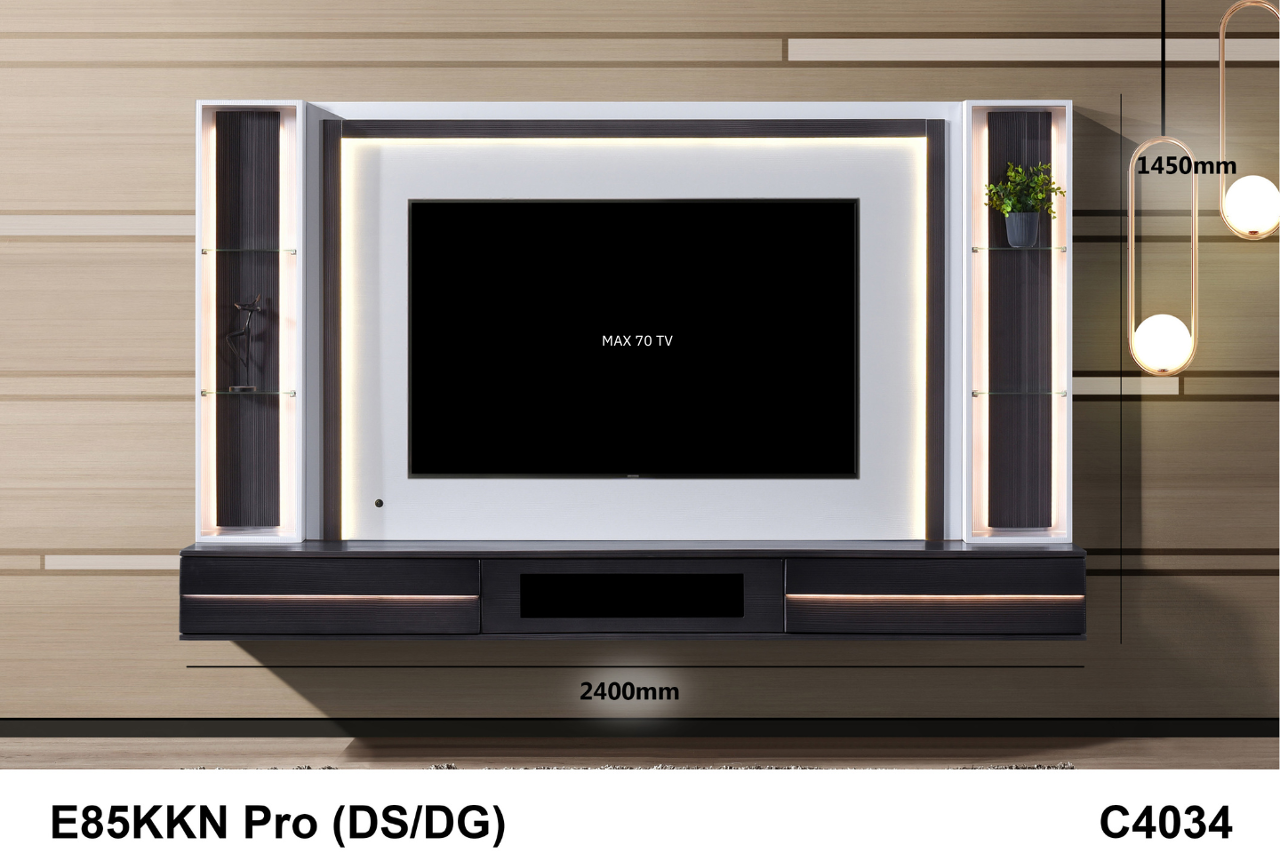 WALL TV CABINET - E85KKN PRO (DS/DG) C4034