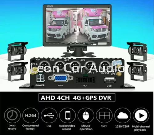 Van Vehicle 4CH 1080P AHD 4G Sim Card Onlive Mobile DVR Camera CCTV Realtime Live Video Recorder