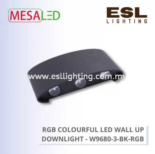 MESALED LED WALL LIGHT UP DOWN RGB COLOURFUL 6W - W9680-3-BK-RGB IP54