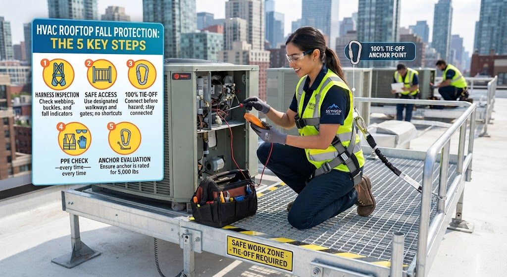 HVAC fall prevention methods for technicians