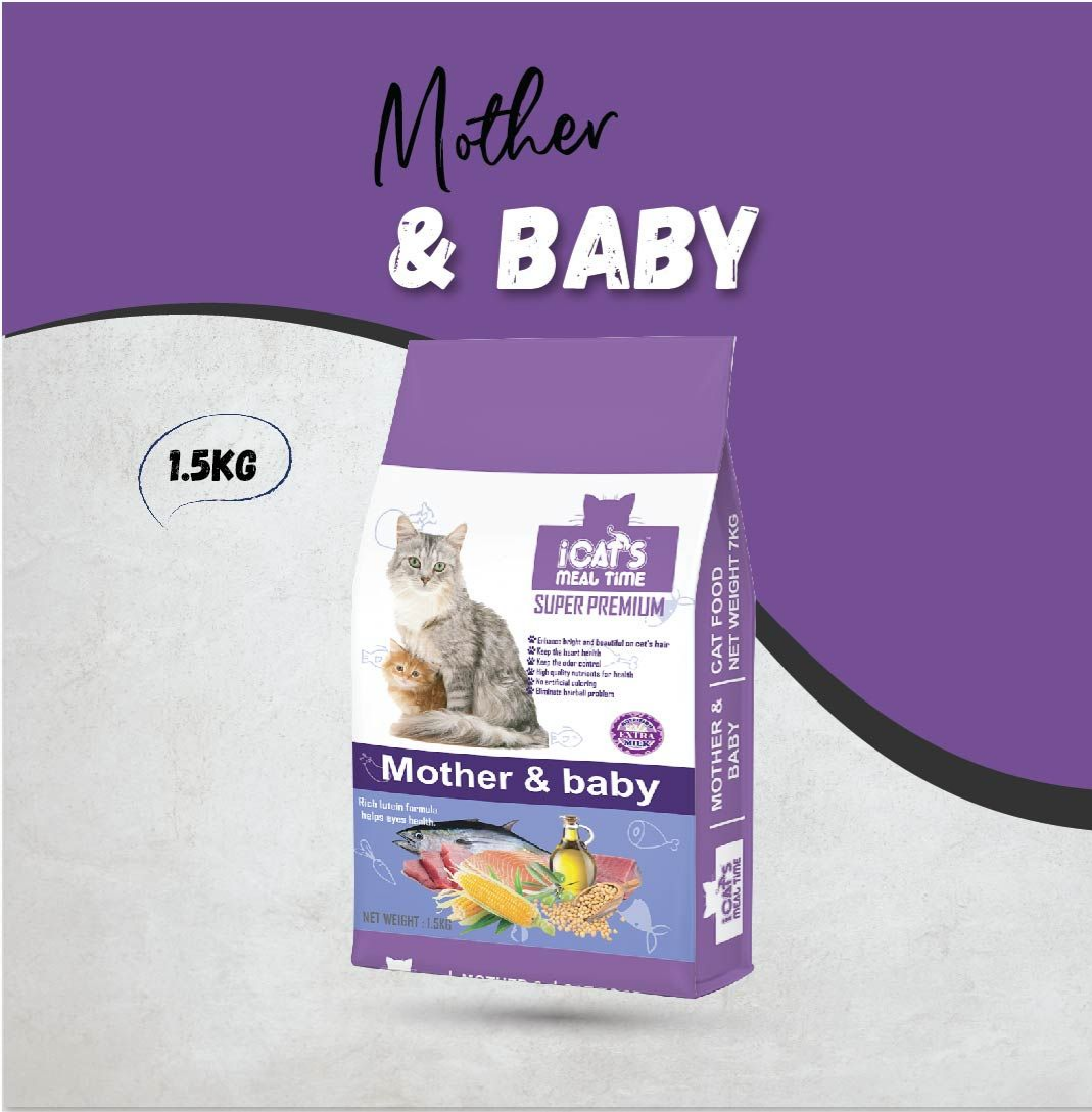 iCat's Meal Time Super Premium Cat Food - Mother & Baby (1.5KG)