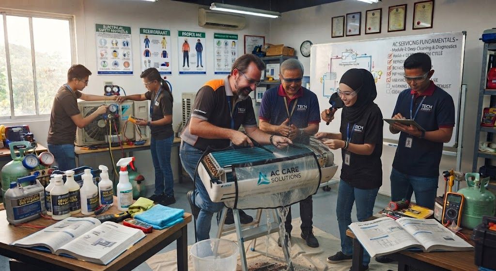 Air conditioning cleaning and troubleshooting course