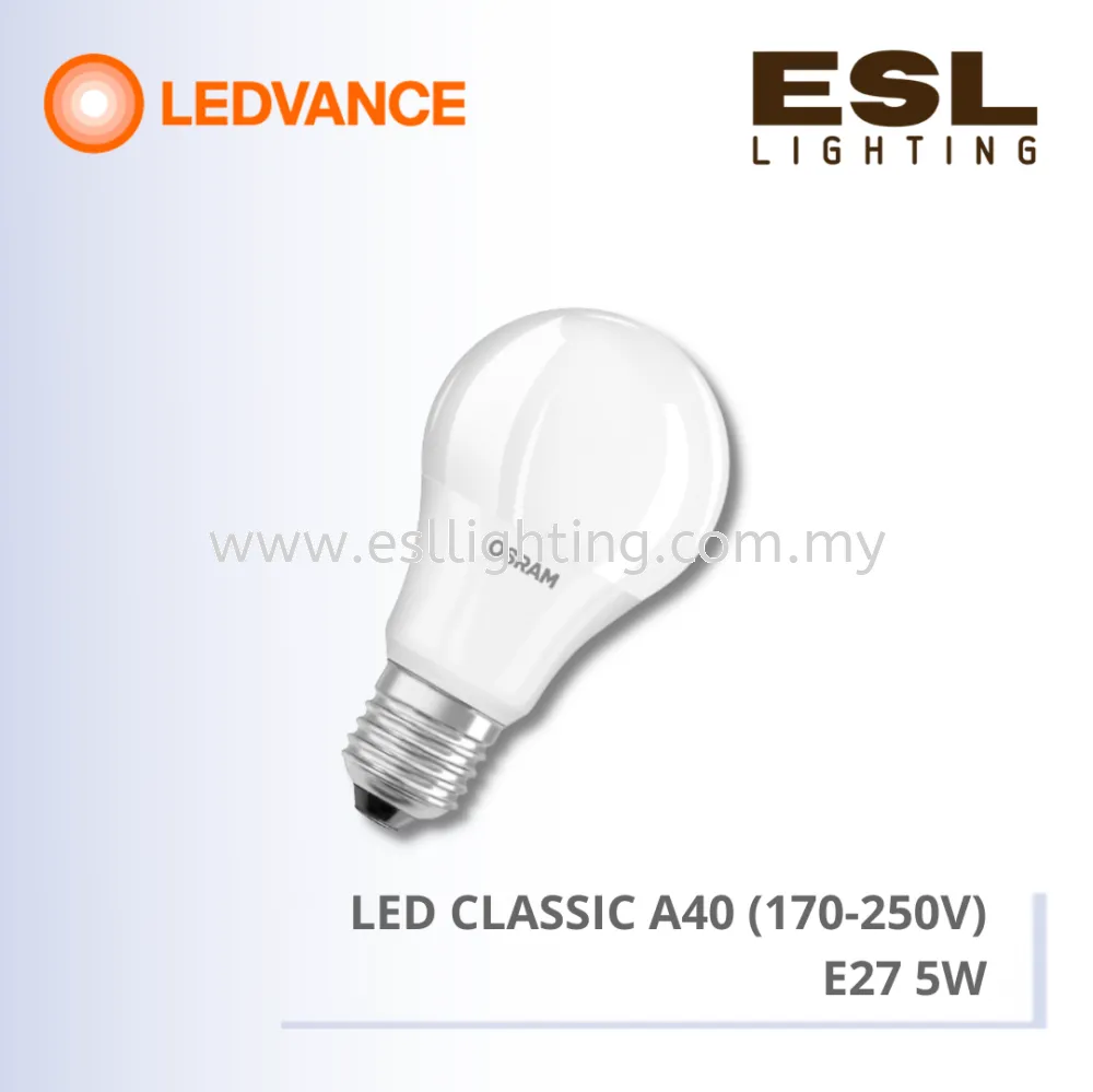 LEDVANCE LED CLASSIC A40 (170-250V) LV CLA 5W/827 865 170-250V FR E27 - 4058075699984 4058075700017