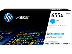 HP 655A Cyan Original LaserJet Toner Cartridge CF451A
