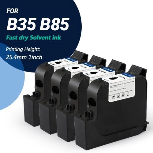 BENTSAI EB22B-L (Hitam) Inkjet Katrij Dakwat Cepat Kering - untuk B85 B35 Handheld Printer - 4 Pek