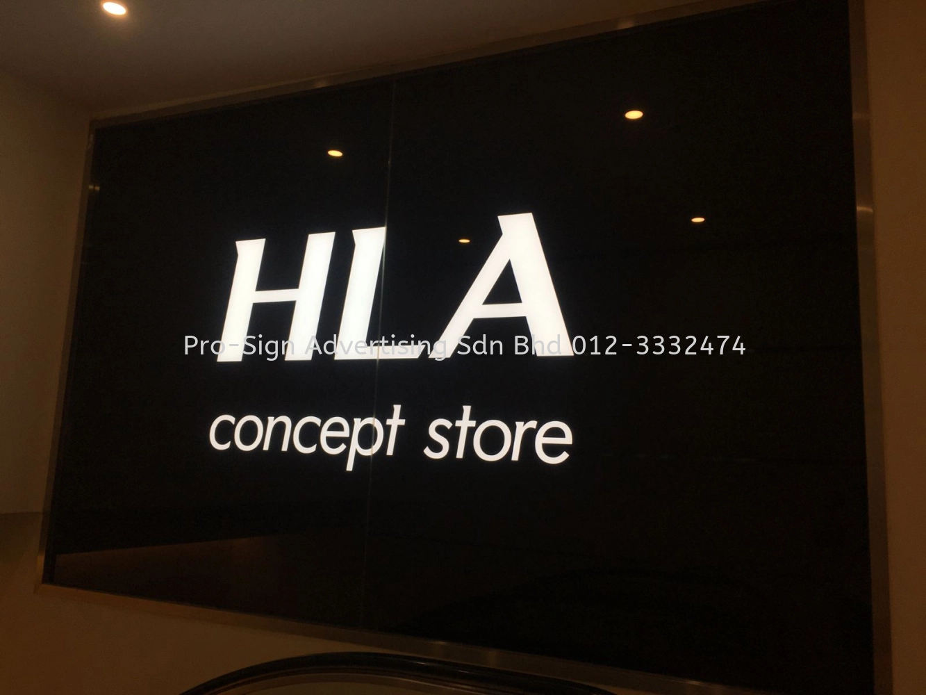 3D RIMLESS BOX UP LED FRONT LIT COUNTER SIGNAGE (HLA CONCEPT STORE, KLCC, 2020)