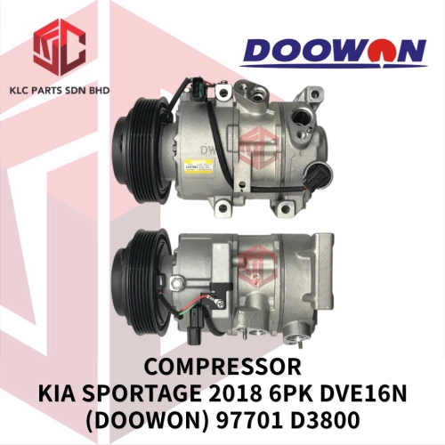 COMPRESSOR KIA SPORTAGE 2018 6PK DVE16N 3PIN 4LEG (DOOWON) 97701 D3800