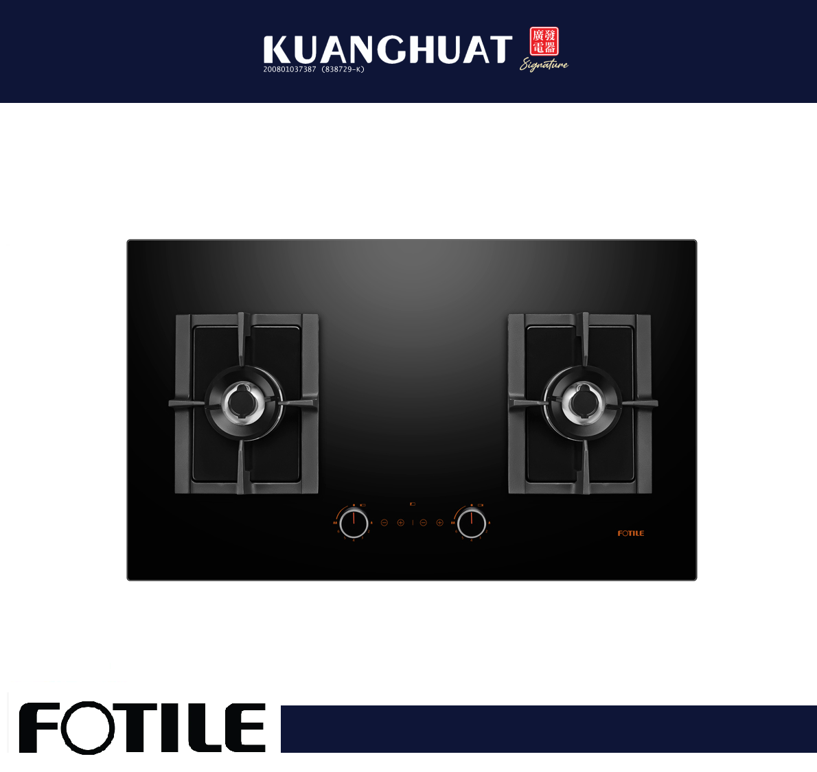 FOTILE Built-In Gas Hob GEG88201 (Flexi Cut-Out Size)