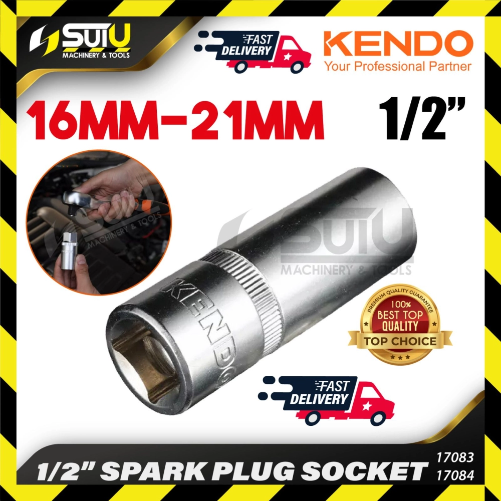 KENDO 17083 / 17084 1/2" x 16MM / 21MM Spark Plug Socket