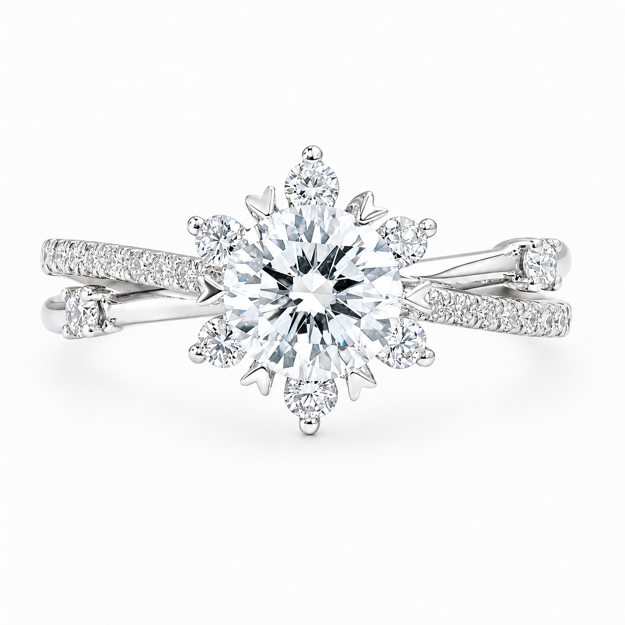 Roman & Co庐 Glacielle Crown Engagement Ring