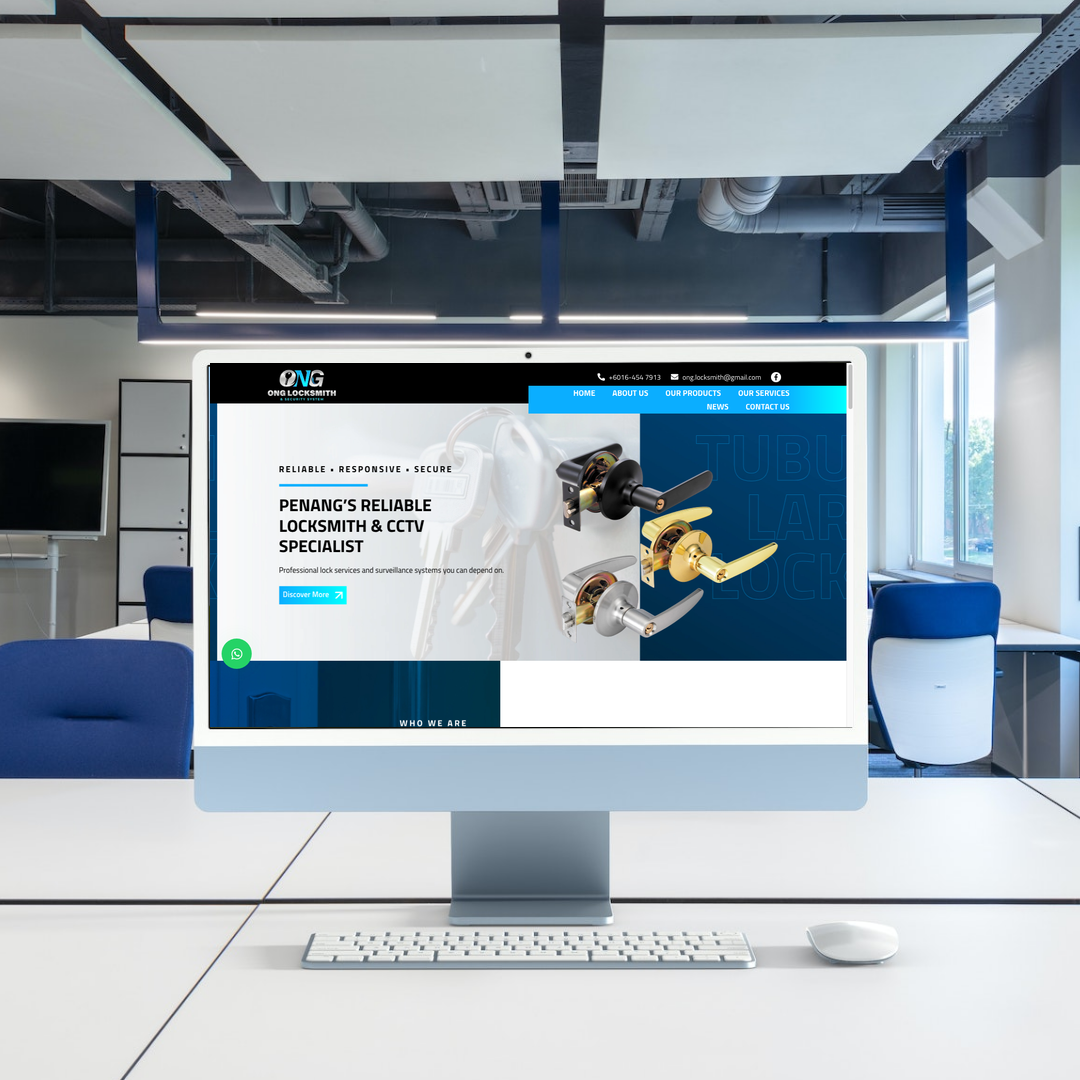 CCTV Surveillance Solutions Malaysia - Ong Locksmith & Security System Website Design & SEO Case Study | Lock Installation & Repair in Penang