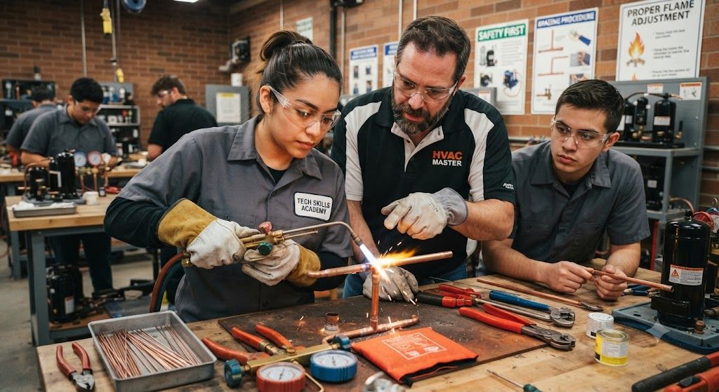 HVAC copper pipe brazing practical training course