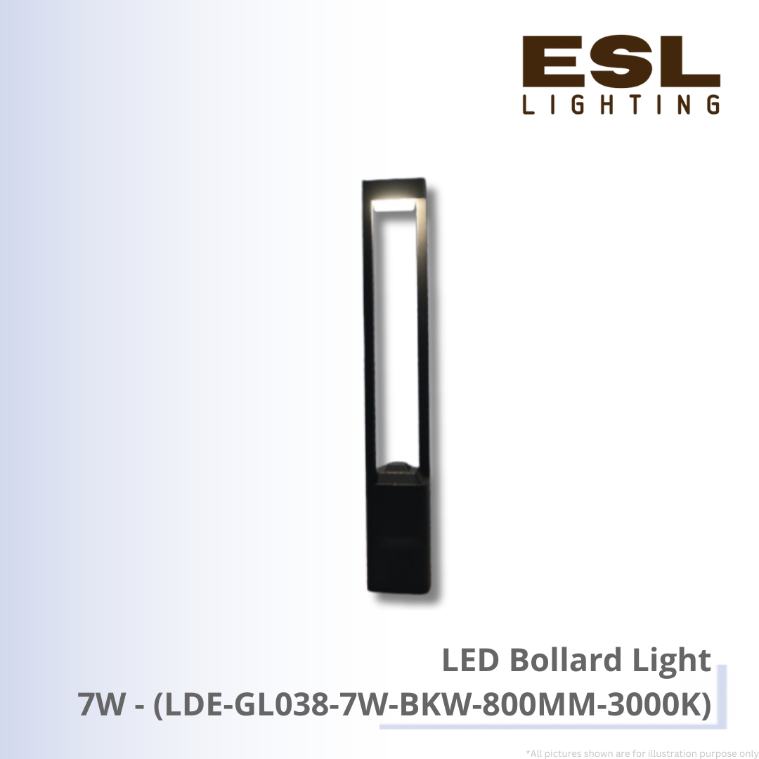 LED Bollard Light 7W - LDE-GL038-7W-BKW-800MM-3000K