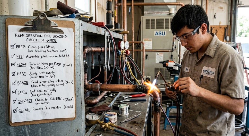 refrigeration pipe brazing checklist guide