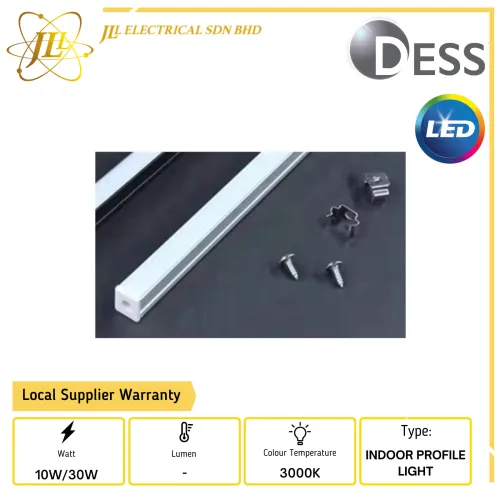 DESS GLJN3208-A SURFACE LED ALUMINIUM PROFILE LIGHT [12V-10W/12V-30W] [1M/3M] 3000K WARM WHITE