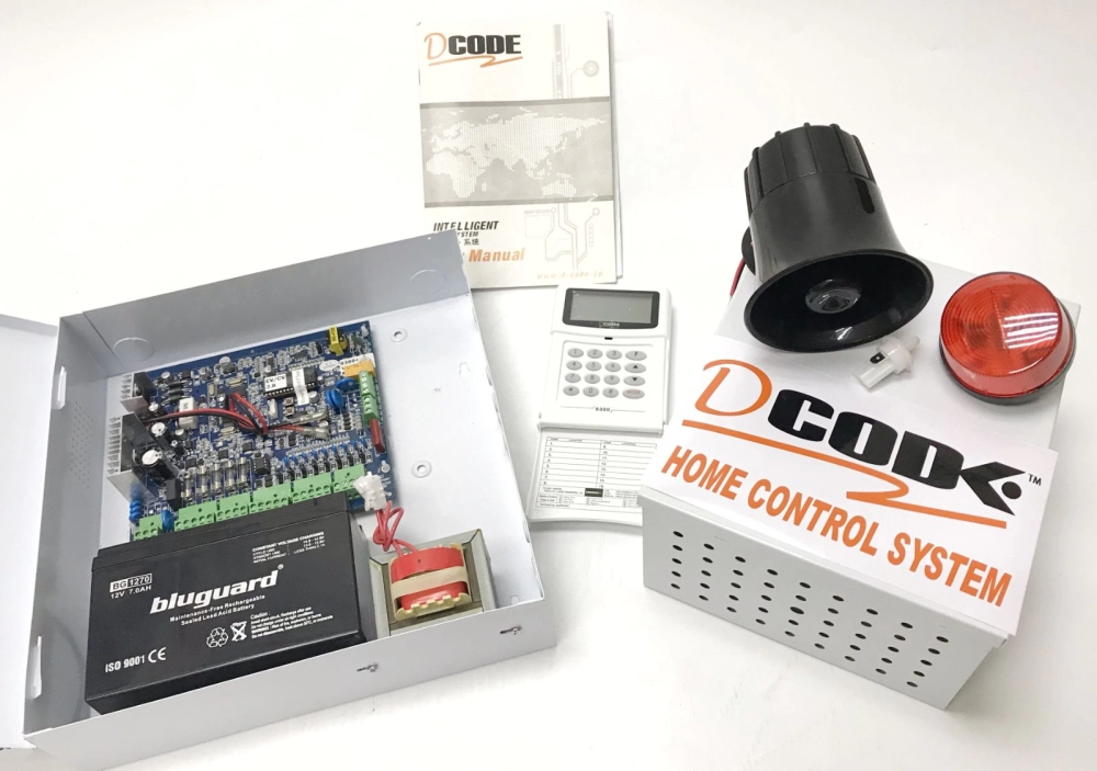 Dcod 9300 LCD 9 Zone Security Home Alarm System Package - Dcode Wired Alarm System