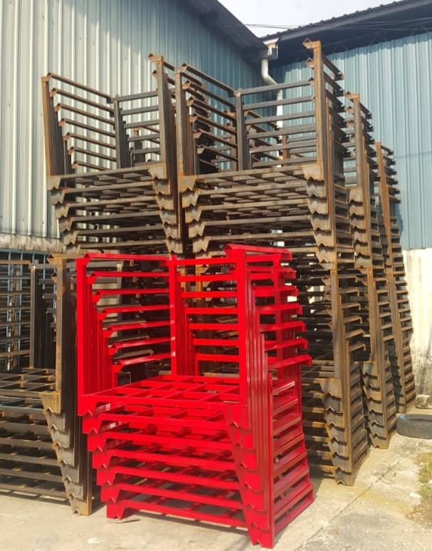 Industrial Steel Pallet Tainer Cage | Stackable Warehouse Storage Solution Malaysia