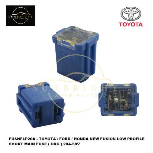 FUSNFLP20A - TOYOTA / FORD / HONDA NEW FUSION LOW PROFILE SHORT MAIN FUSE ( ORG ) 20A-58V