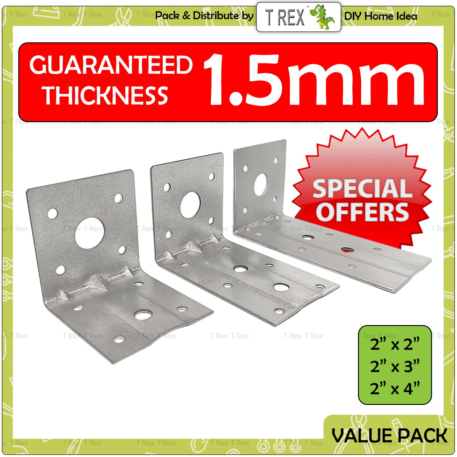 T Rex DIY 2" / 3" / 4" C Channel Roofing L Shape Metal Bracket