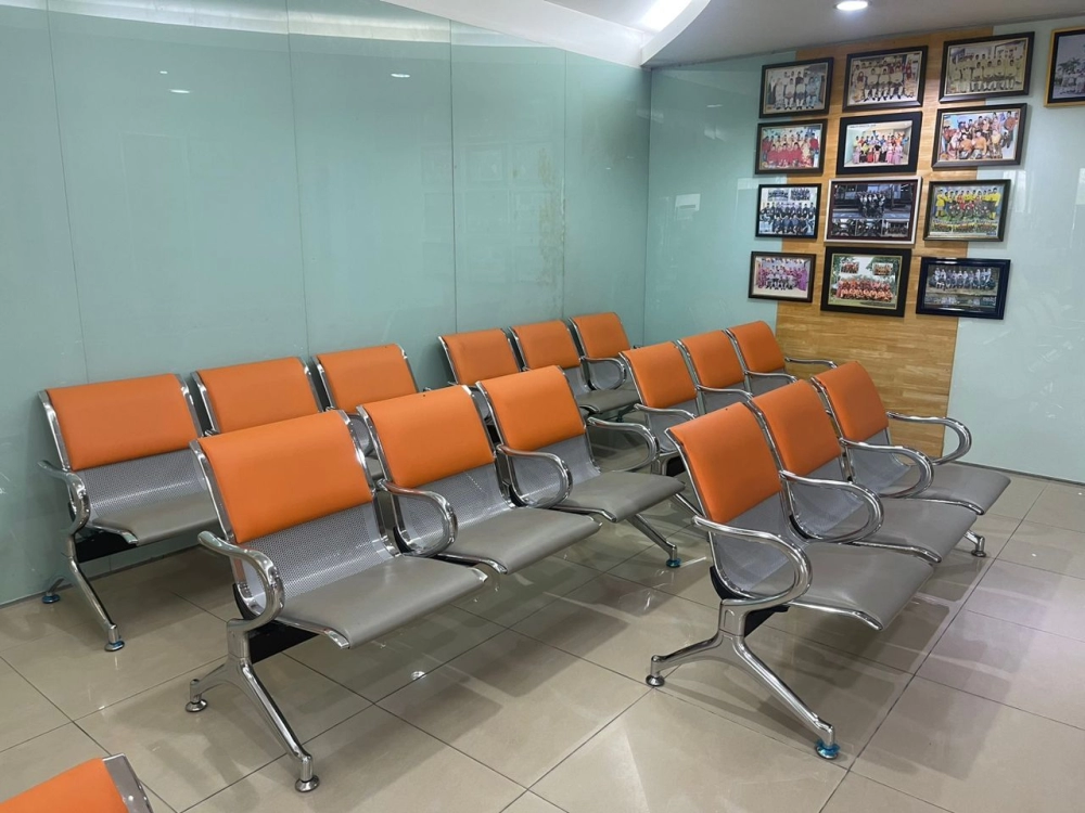 Steel + Leather Waiting Link Chair | Hospital Clicin Visitor Waiting Link Chair | Kerusi Berangkai Besi Klinik | Office Chair Penang | Office Furniture Penang | Kilang Pembekal Perabot Besi Pejabat |Kulim | Lunas | Kajang