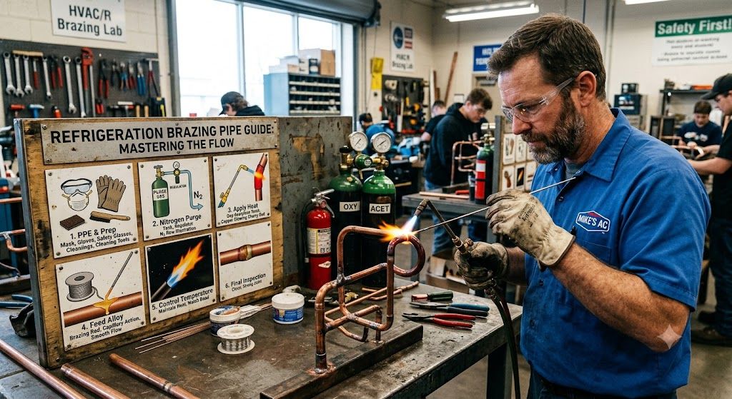 HVAC refrigeration brazing pipe guide