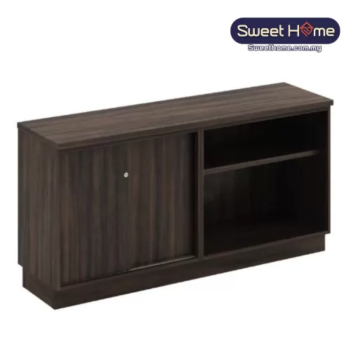 Acadia Open Shelf + Sliding Door Low Cabinet | Office Furniture Penang