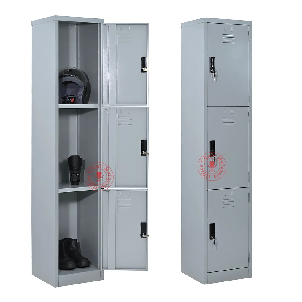 3 Compartment Steel Locker | Metal Locker | Locker Besi | Loker ...