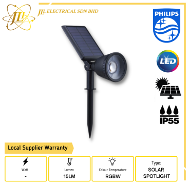 PHILIPS BGC025 LED/RGBW 5V/1.5W 15LM IP55 OUTDOOR SOLAR SPIKE SPOTLIGHT