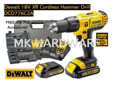 DeWALT CORDLESS HAMMER DRILL 20V Max Hammer Drill with 109pcs Accessory Kit DCD776C2A